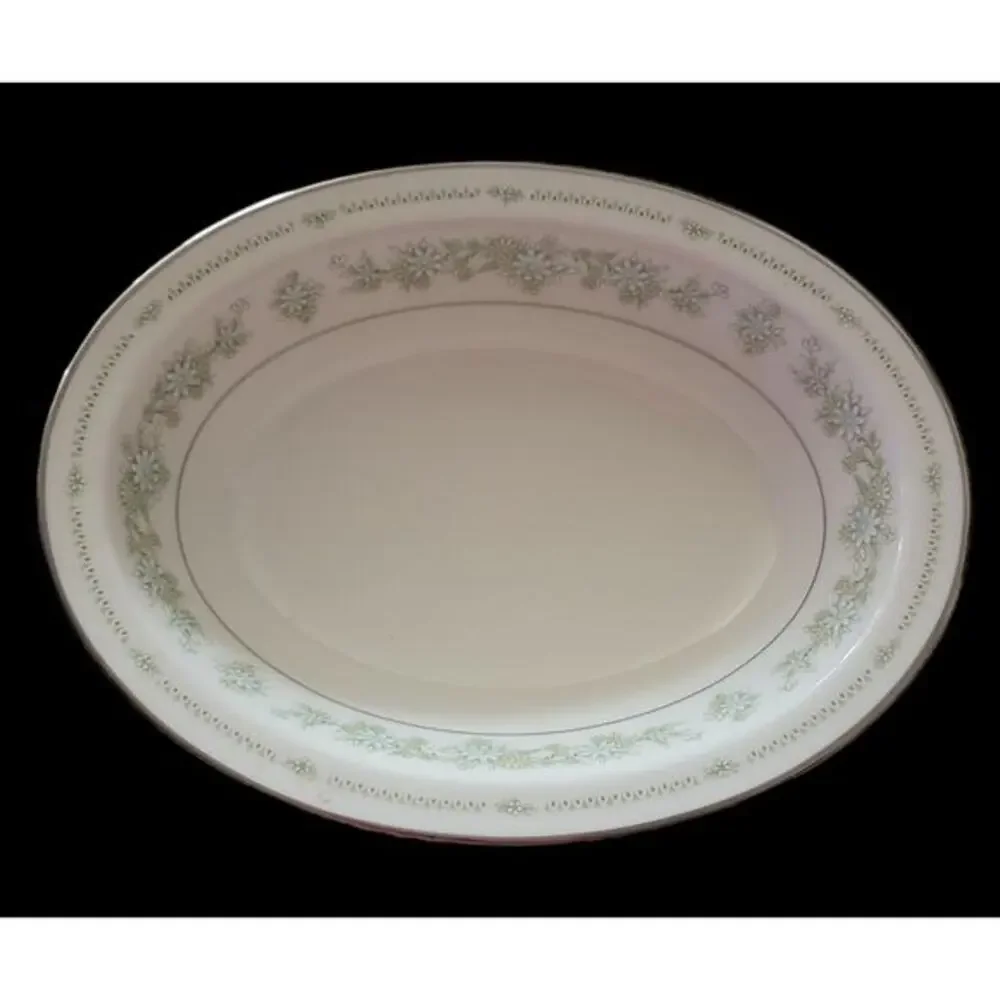 Noritake‎ Ivory Fine China Pattern Lexine 7007 Oval Serving Bowl Vintage Retro